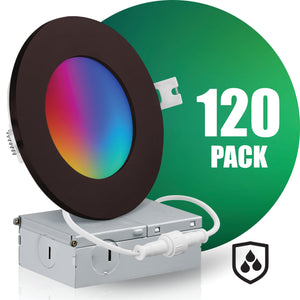 4 Inch Smart Recessed LED Lighting, Slim, WiFi-No Hub, RGB 16 Million Colors & Tunable White (2700K-6500K), Wet Rated, Works with Alexa & Google Assistant