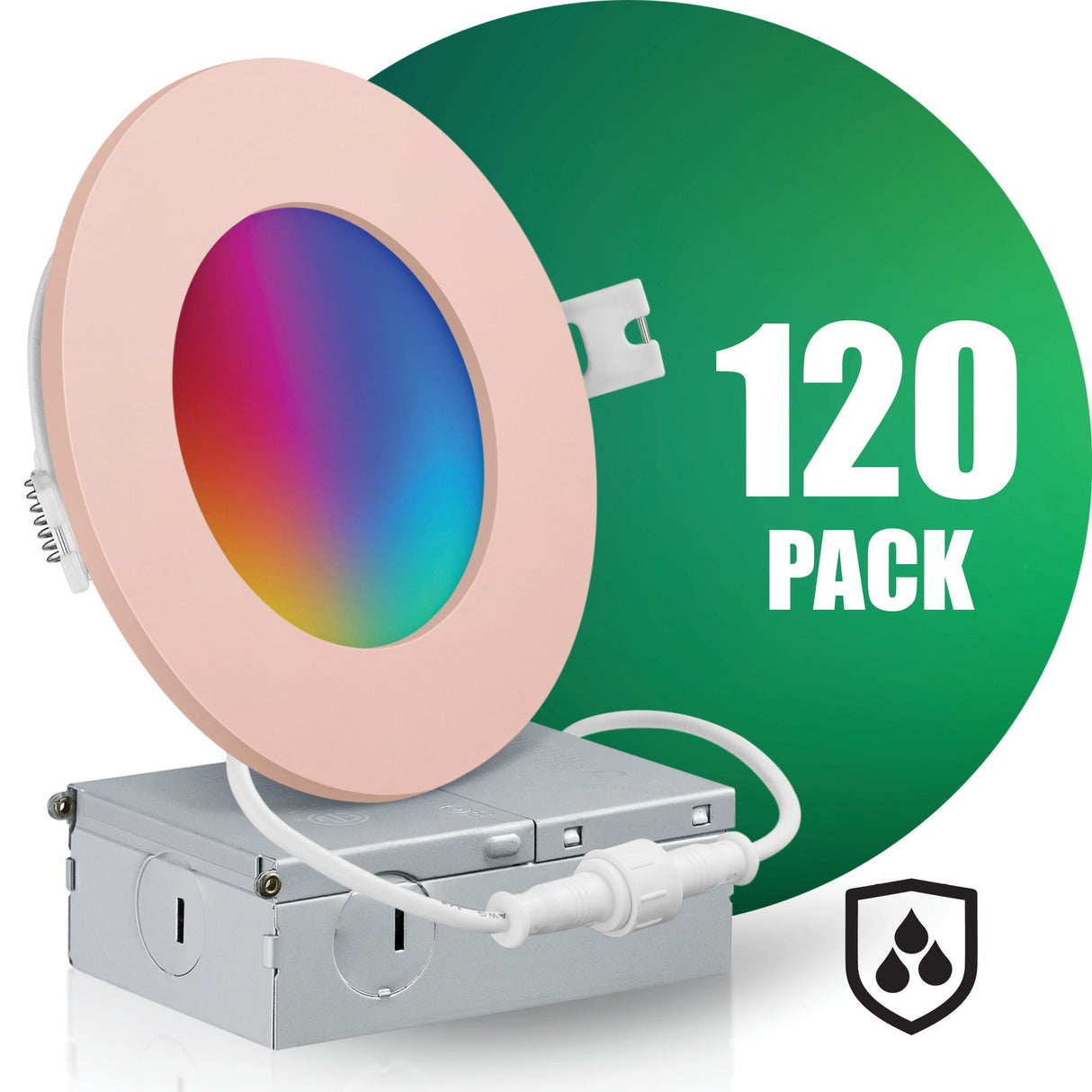 4 Inch Smart Recessed LED Lighting, Slim, WiFi-No Hub, RGB 16 Million Colors & Tunable White (2700K-6500K), Wet Rated, Works with Alexa & Google Assistant