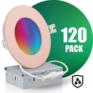 4 Inch Smart Recessed LED Lighting, Slim, WiFi-No Hub, RGB 16 Million Colors & Tunable White (2700K-6500K), Wet Rated, Works with Alexa & Google Assistant