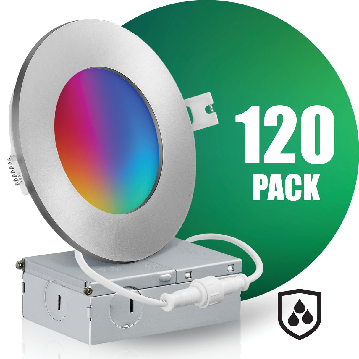 4 Inch Smart Recessed LED Lighting, Slim, WiFi-No Hub, RGB 16 Million Colors & Tunable White (2700K-6500K), Wet Rated, Works with Alexa & Google Assistant