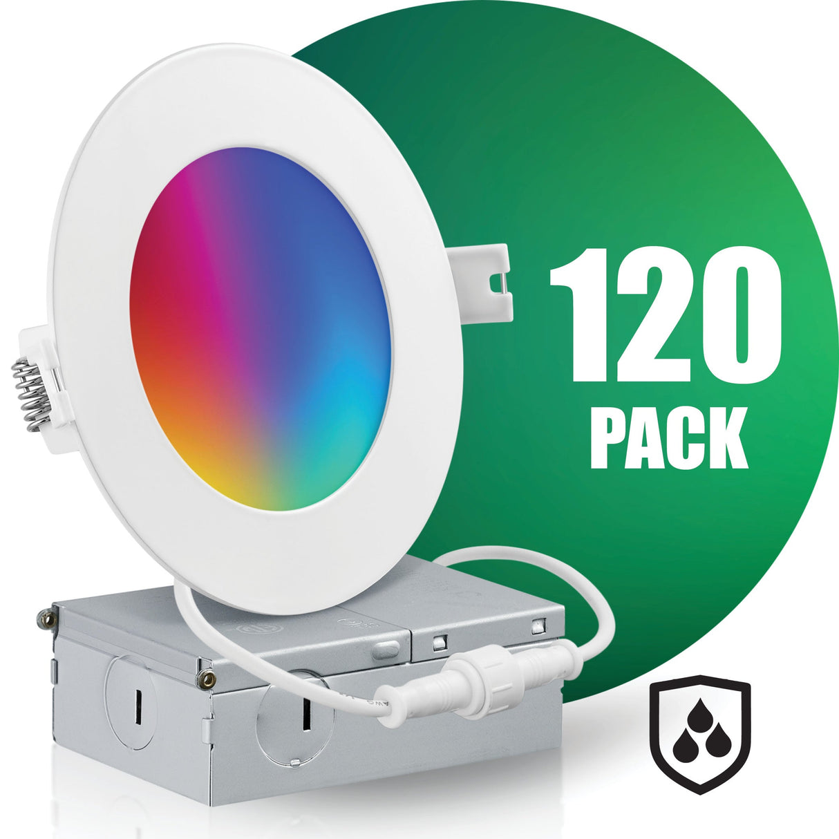 4 Inch Smart Recessed LED Lighting, Slim, WiFi-No Hub, RGB 16 Million Colors & Tunable White (2700K-6500K), Wet Rated, Works with Alexa & Google Assistant