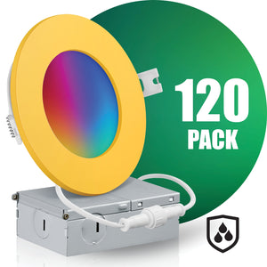 4 Inch Smart Recessed LED Lighting, Slim, WiFi-No Hub, RGB 16 Million Colors & Tunable White (2700K-6500K), Wet Rated, Works with Alexa & Google Assistant