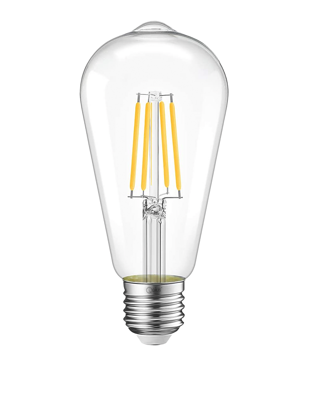 QPlus ST19 Filament LED Light Bulb E26, Dimmable, 7 Watts, Edison Style, 25000 Hours, Energy Star and cULus Listed, 3 Year Warranty