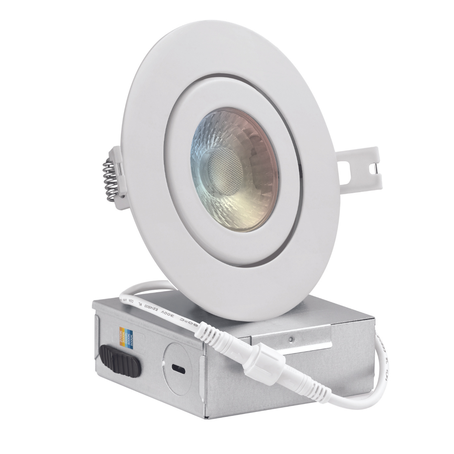 QPlus 4 Inch Black Dimmable 5CCT Recessed LED Slim Gimbal | Recessed ...