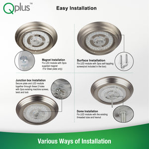 QPlus LED Circular Module Panel, Replacement Light, 12.2 Inch, 42W, 4000LM, 3CCT(3000K/4000K/5000K), Dimmable, Compatible with 17-20 Inch Flush Mount Lighting Fixtures, Energy Star Certified, UL Listed, 5 Year Warranty