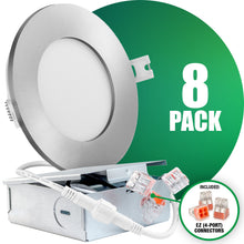 Load image into Gallery viewer, 4 Inch Recessed LED Lighting, Slim, Single CCT, Silver Trim
