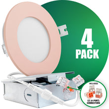 Load image into Gallery viewer, 4 Inch Recessed LED Lighting, Slim, Single CCT, Pink Trim

