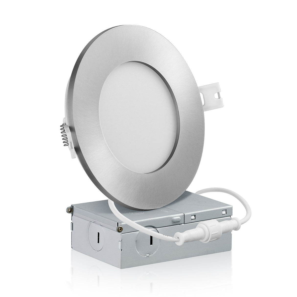 4 Inch Recessed LED Lighting, Slim, Single CCT, Silver Trim