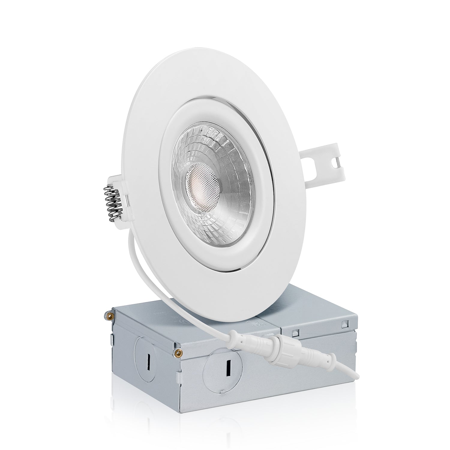 QPlus Inch Gimbal LED Recessed Pot Light with the Metal Junction Box