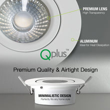 Load image into Gallery viewer, QPlus 4 Inch Airtight Gimbal LED Recessed Pot Light with the Metal Junction Box, Narrow Gap, 10W, 750LM, Single CCT, Dimmable, Energy Star Certified, ETL Listed, IC-Rated, Damp Location, 5 Year Warranty