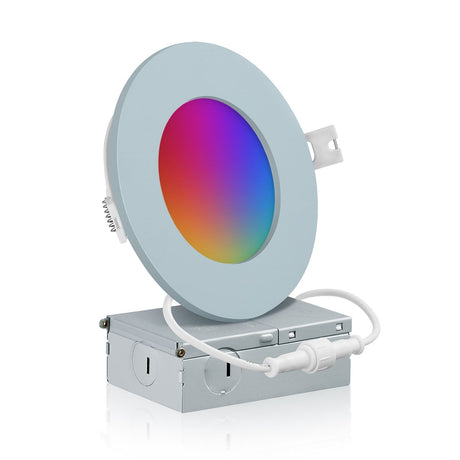 QPlus Smart Slim LED Pot Light de 4 pulgadas (WiFi - Sin concentrador) - RGB 16 millones de colores y blanco sintonizable 2700K a 6500K