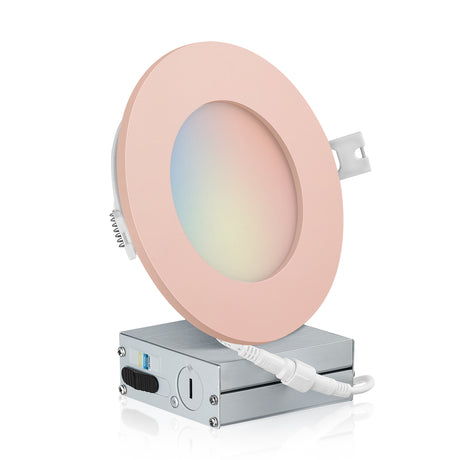 4 Inch Recessed LED Lighting, Slim, 4CCT Color Selectable from Wall Switch, Wet Rated