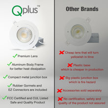 Load image into Gallery viewer, QPlus 6 Inch Gimbal LED Recessed Pot Light with the Metal Junction Box, 13W, 1050LM, Single CCT, Dimmable, Energy Star Certified, ETL Listed, IC-Rated, Damp Location, 5 Year Warranty