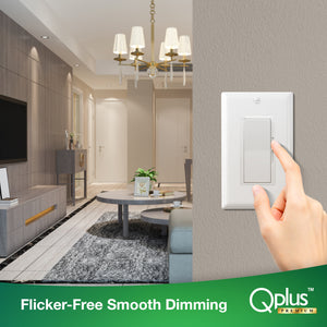 QPlus Premium 3Way 2nd Generation Dimmer Switch - cUL & FCC Certified (Digital Circuit)