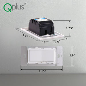 QPlus LED 3 Way Dimmer Switch with Wall Plate - cUL & FCC Certified