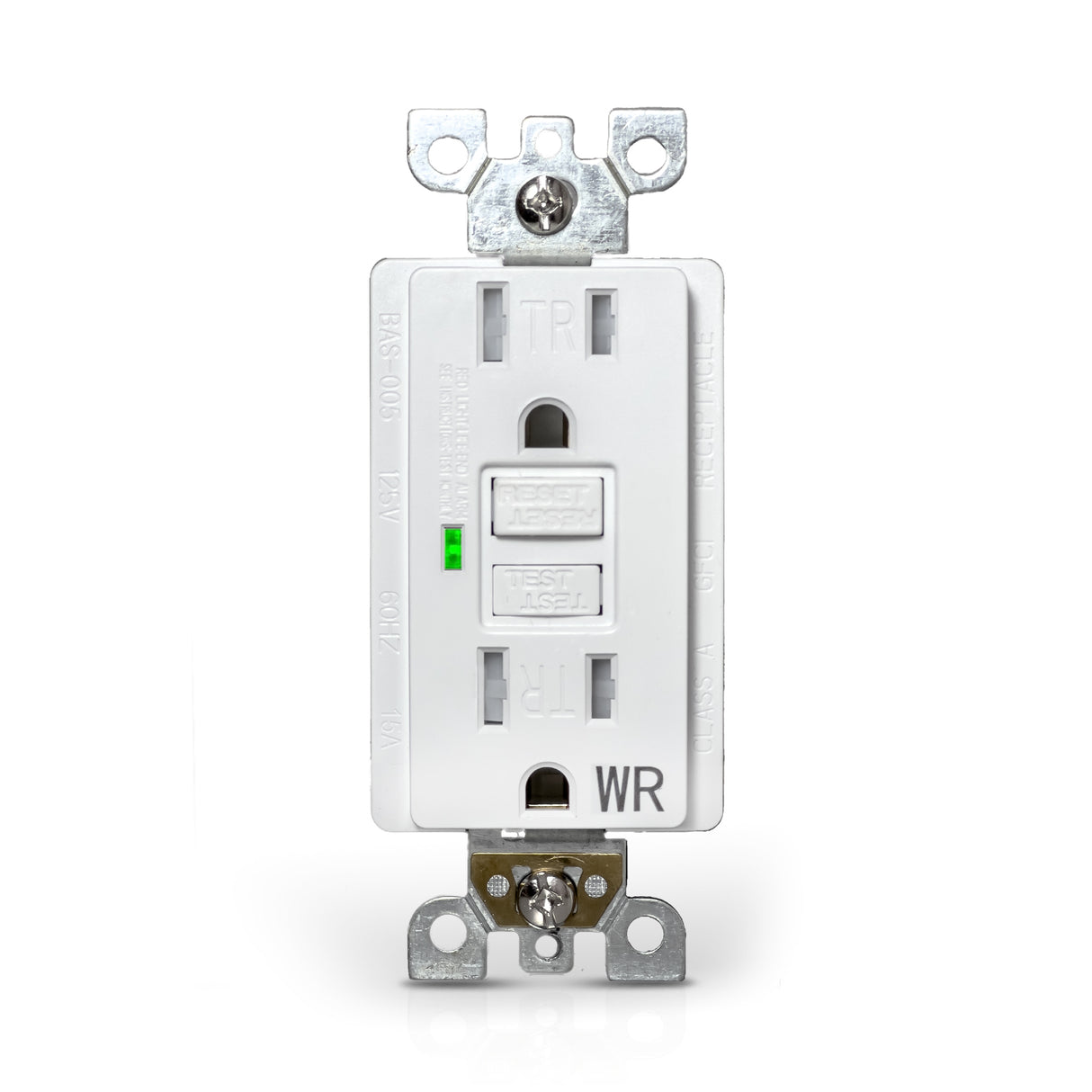 QPlus 15Amp Tamper & Water Resistant GFCI Receptacle Outlet with LED Indicator 1875W - UL Listed