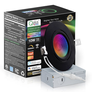 QPlus Smart Slim LED Pot Light de 4 pulgadas (WiFi - Sin concentrador) - RGB 16 millones de colores y blanco sintonizable 2700K a 6500K