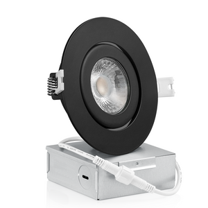 QPlus Luz LED empotrable Gimbal de 4 pulgadas con caja de conexiones de metal, 10 W, 750 lm, CCT único, regulable, certificación Energy Star, certificación ETL, clasificación IC, ubicación húmeda, 5 años de garantía 