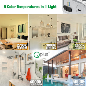 QPLUS 4 pulgadas Gimbal Empotrable Ajustable Multi Color Temperatura LED Pot Light (Temperatura de color cambiable por el interruptor de pared) 