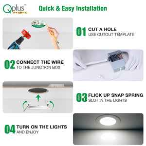 QPLUS Panel delgado de 6 pulgadas Empotrado Ajustable Temperatura multicolor LED Pot Light (Temperatura de color cambiable por el interruptor de pared) 