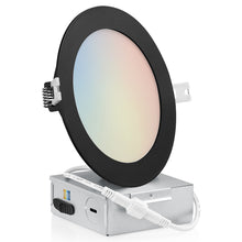 Load image into Gallery viewer, QPlus 6 Inch LED Recessed Slim Pot Light with the Metal Junction Box, 13W, 1050LM, 5CCT(2700K/3000K/3500/4000K/5000K) Color Changeable, Dimmable, Energy Star Certified, ETL Listed, IC-Rated, Wet Rated, 5 Year Warranty