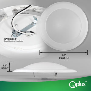 QPlus 7.5 Inch Round LED Dimmable Ceiling Disk Light 15W/1050 Lumens