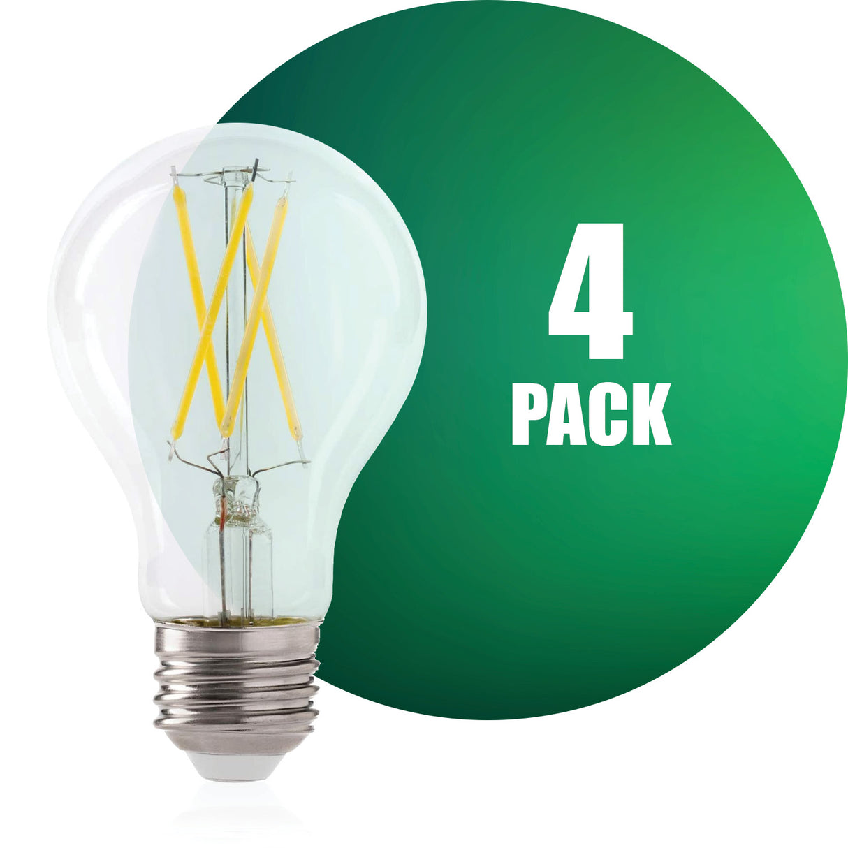 QPlus A19 LED Photocell Filament Light Bulb, 9W, 800LM, 1CCT(3000K/5000K), Non-Dimmable, Dusk to Dawn Sensor, Energy Star Certified, UL Listed, 3 Year Warranty