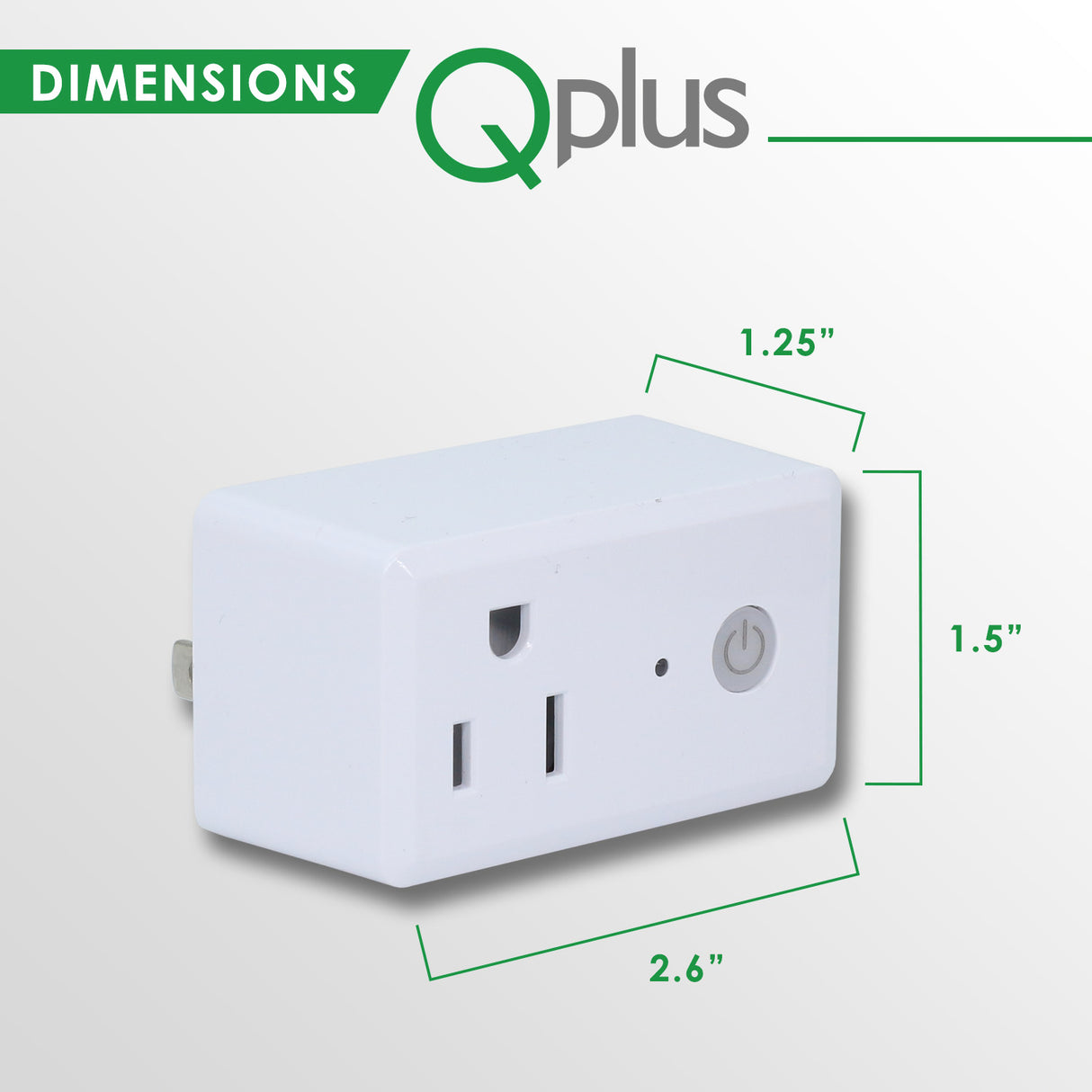 Zócalo de enchufe inteligente QPlus (WiFi, sin concentrador) Control de voz de Alexa y Google, control de aplicaciones, función de temporizador, certificación FCC y cUL