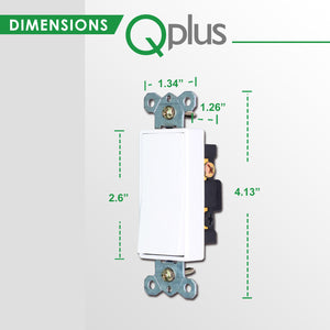 QPlus Single Pole Universal Wall Switch - cUL & FCC Certified