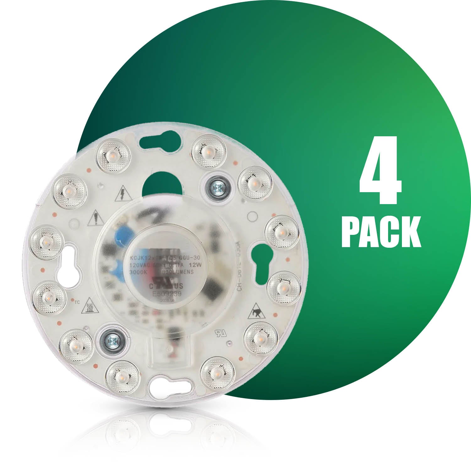 QPlus LED Circular Module Panel, Replacement Light, 4.1 Inch, 12W, 800
