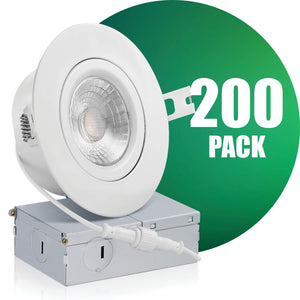 4 Inch Airtight Narrow Gap Recessed LED Lighting, Gimbal, Single CCT