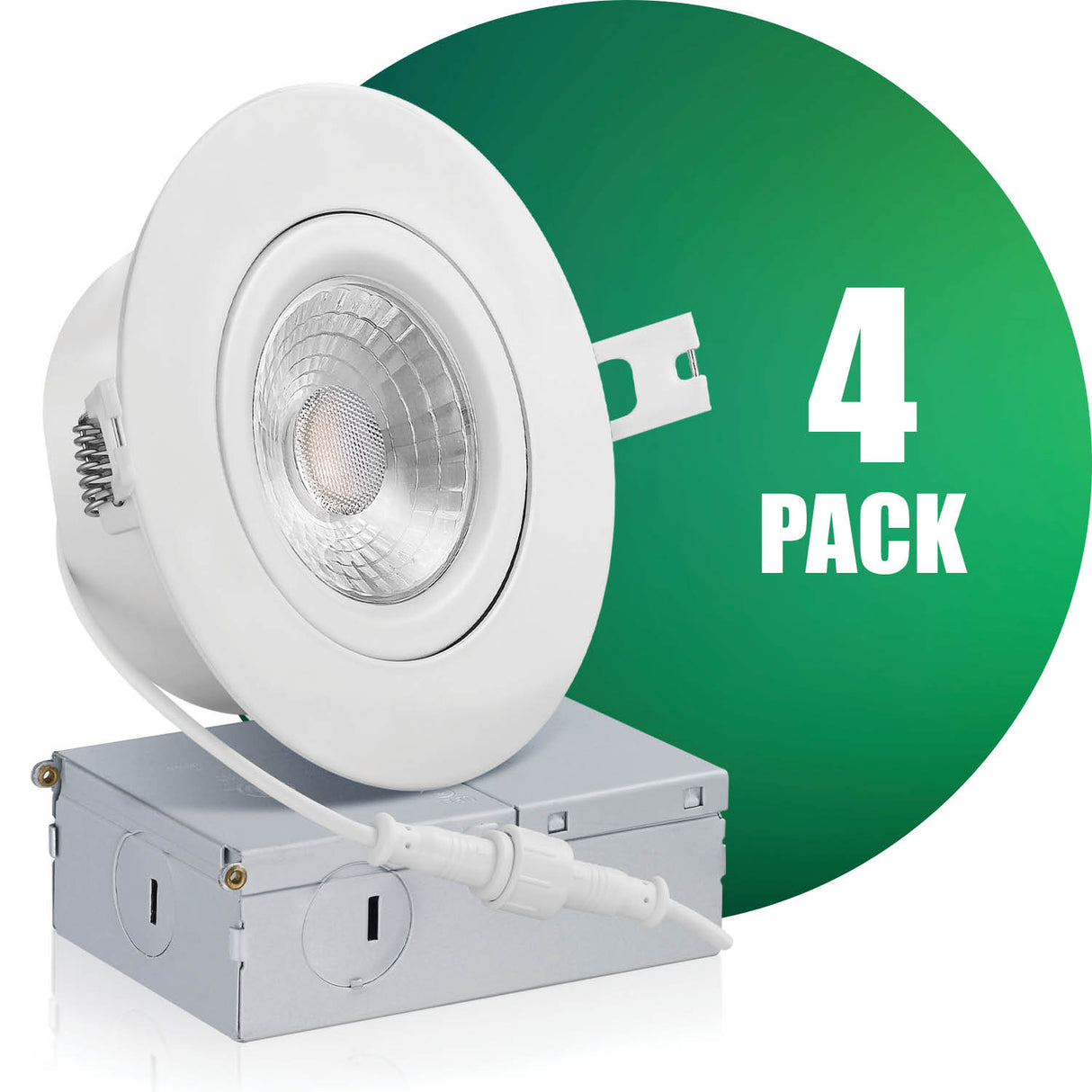 4 Inch Airtight Narrow Gap Recessed LED Lighting, Gimbal, Single CCT
