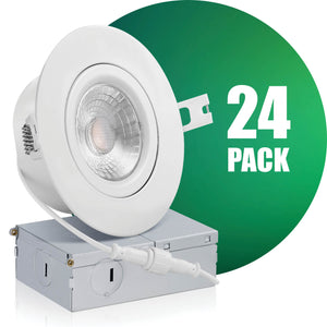 4 Inch Airtight Narrow Gap Recessed LED Lighting, Gimbal, Single CCT
