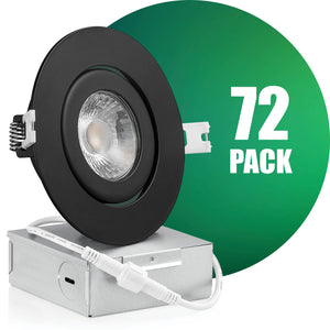 QPlus Luz LED empotrable Gimbal de 4 pulgadas con caja de conexiones de metal, 10 W, 750 lm, CCT único, regulable, certificación Energy Star, certificación ETL, clasificación IC, ubicación húmeda, 5 años de garantía 