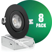 Load image into Gallery viewer, QPlus 4 Inch Gimbal LED Recessed Pot Light with the Metal Junction Box, 10W, 750LM, Single CCT, Dimmable, Energy Star Certified, ETL Listed, IC-Rated,  Damp Location, 5 Year Warranty