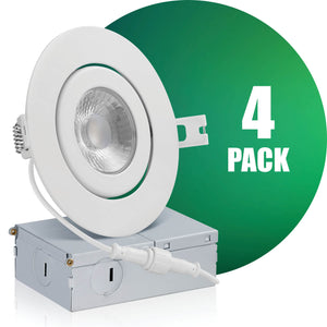 4 Inch Recessed LED Lighting, Gimbal, Single CCT