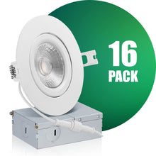 Load image into Gallery viewer, QPlus 4 Inch Gimbal LED Recessed Pot Light with the Metal Junction Box, Narrow Gap, 10W, 750LM, Single CCT, Dimmable, Energy Star Certified, ETL Listed, IC-Rated, Damp Location, 5 Year Warranty