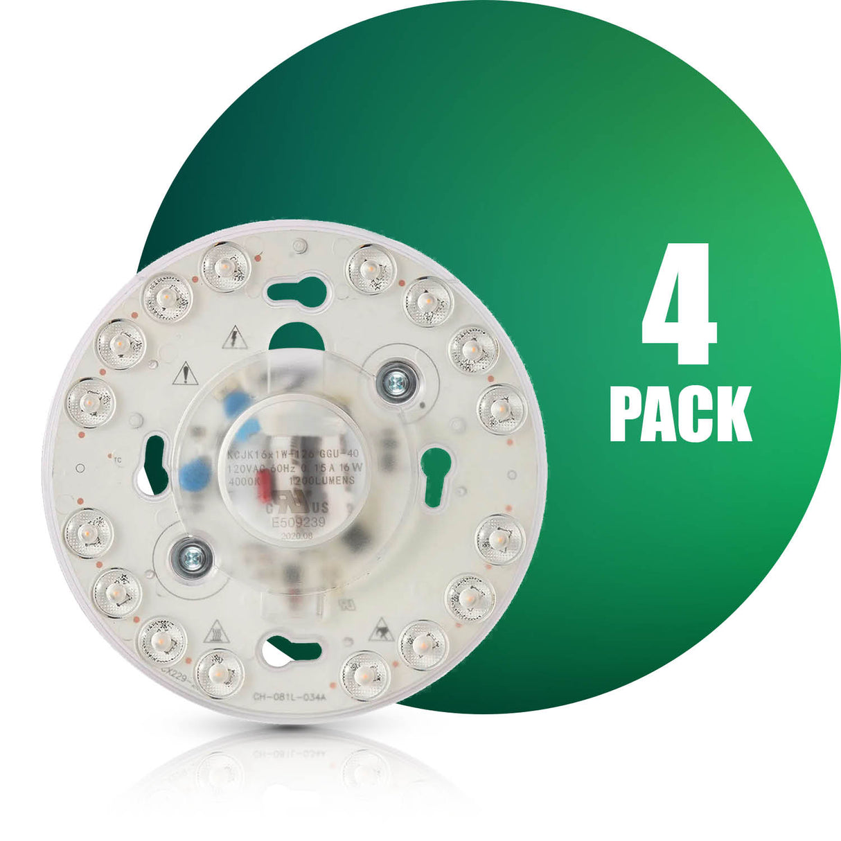 QPlus LED Circular Module Panel, Replacement Light, 5 Inch, 16W, 1300LM, 1CCT(3000K/4000K/5000K), Dimmable, Compatible with 9-11 Inch Flush Mount Lighting Fixtures, Energy Star Certified, ETL Listed, 5 Year Warranty