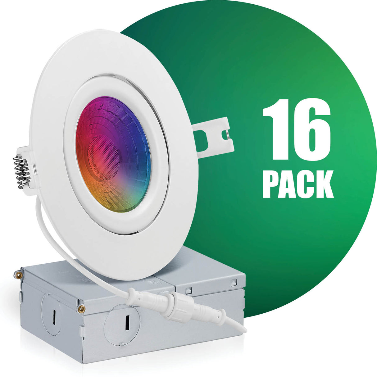 4 Inch Narrow Gap Smart Recessed LED Lighting, Gimbal, RGB 16 Million Colors & Tunable White (2700K-6500K), Wet Rated